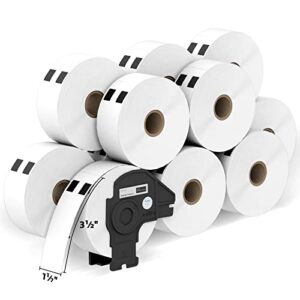 printholic – 12 rolls compatible with brother dk 1201 (1-1/7″ x 3-1/2″) labels barcode shipping labels – 400/roll dk adress labels for brother ql label printers – include 1 detachable frame