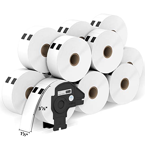 Printholic - 12 Rolls Compatible with Brother DK 1201 (1-1/7" x 3-1/2") Labels Barcode Shipping Labels - 400/Roll DK Adress Labels for Brother QL Label Printers - Include 1 Detachable Frame