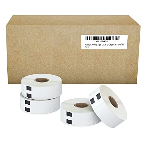 Printholic - 12 Rolls Compatible with Brother DK 1201 (1-1/7" x 3-1/2") Labels Barcode Shipping Labels - 400/Roll DK Adress Labels for Brother QL Label Printers - Include 1 Detachable Frame