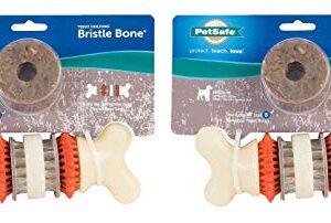 PetSafe 2 Pack of Sportsmen Bristle Bones, Medium, Dental Chew Toys for Dogs