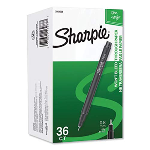 Sharpie Fine Point Pens, 0.8 Millimeter Tip, Black, Pack of 36