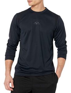 oakley men’s foundational training ls tee, blackout, large