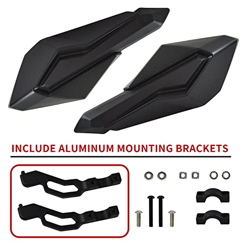 Hand Guards with Mounting Brackets for Polaris Snowmobile, SAUTVS Black Handguards with Straight Bar Handguard Mounts for Polaris Snowmobile Accessories (1Pair, Replace #2879193, 2880939)