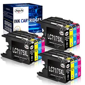 jagute lc71 lc75 ink cartridge replacement for brother lc75/lc73/lc71/lc79 xl compatible with mfc j430w mfc j6710dw mfc j835dw mfc j280w mfc j6510dw printer (3black, 3cyan, 3magenta, 3yellow)