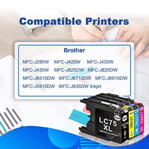 Jagute LC71 LC75 Ink Cartridge Replacement for Brother LC75/LC73/LC71/LC79 XL Compatible with MFC J430W MFC J6710DW MFC J835DW MFC J280W MFC J6510DW Printer (3Black, 3Cyan, 3Magenta, 3Yellow)