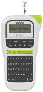 brother p-touch, pth110, easy portable label maker, lightweight, qwerty keyboard, one-touch keys, white (renewed)
