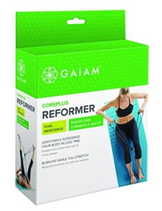 gaiam pilates coreplus reformer resistance band kit – home fitness equipment for total body workout – helps to target muscles, tone, and build resistance – comfort grips (includes digital workout)