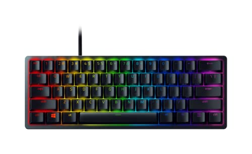 Razer Huntsman Mini (Purple Switch) - Compact Gaming Keyboard (Compact 60 Percent Keyboard with Clicky Opto-Mechanical Switches, PBT Keycaps, Detachable USB-C Cable) US Layout