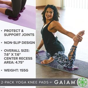 Gaiam Yoga Knee Pads (Set of 2) - Yoga Props and Accessories for Women / Men Cushions Knees and Elbows for Fitness, Travel, Meditation, Kneeling, Balance, Floor, Pilates