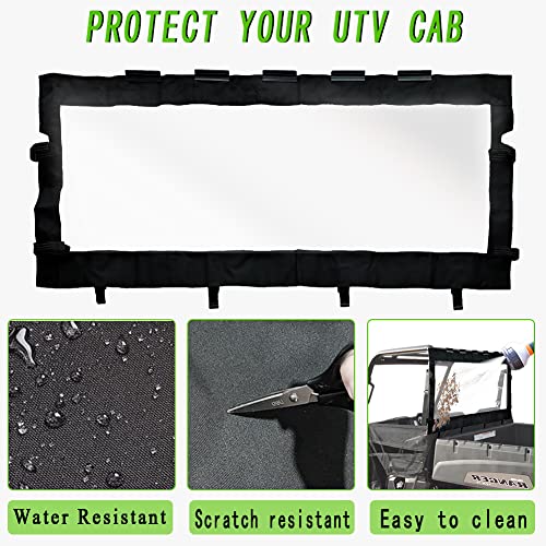 YONQIFON UTV Rear Windshield,Soft Rear Window Compatible with Polaris Midsize Ranger 400 570 800 (2015+)