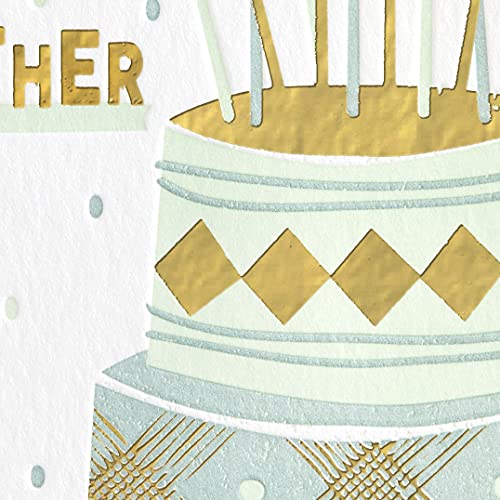 NIQUEA.D Happy Birthday Card, To My Brother Cake Letter Press (NB-0219), (4.125 x 5.5) Vertical