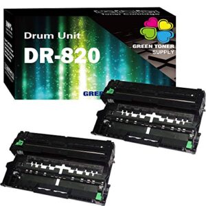 (drum,2-pack) compatible dr-820 dr820 drum unit replacement for brother tn850 tn880 work for hll5000d hll6200dw hll5700dw mfcl5900dw mfcl6700dw mfcl6800dw laser printers, sold by green toner supply