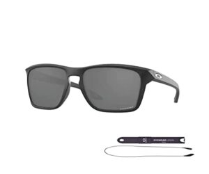 oakley sylas oo9448 944802 57mm polished rootbeer/prizm bronze rectangle sunglasses for men + bundle accessory leash + designer iwear kit