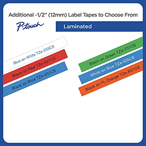 Brother Genuine P-touch, TZe-B31CS, 0.47” x 16.4’, Black on Fluorescent Orange Laminated Label Tape