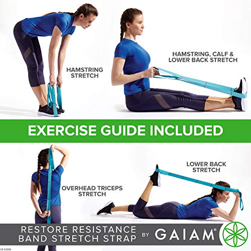 Gaiam unisex adult Gaiam Restore Resistance Band Stretch Strap, Green, 1 EA US