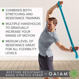 Gaiam unisex adult Gaiam Restore Resistance Band Stretch Strap, Green, 1 EA US