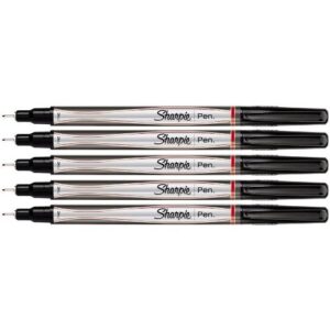 sharpie fine point pen, red, 5 pen (1742665)