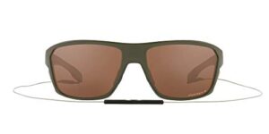 oakley men’s oo9416 split shot rectangular sunglasses, matte olive/prizm tungsten polarized, 64 mm