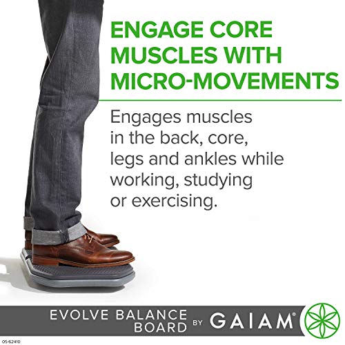 Gaiam Evolve Balance Board for Standing Desk - Stability Rocker Wobble Board for Constant Movement to Increase Focus, Alternative to Standing Desk Anti-Fatigue Mat