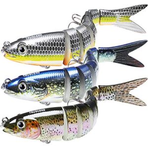 truscend fishing lures for bass trout multi jointed swimbaits slow sinking bionic swimming lures bass freshwater saltwater bass lifelike fishing lures kit