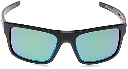 Oakley Men's OO9367 Drop Point Rectangular Sunglasses, Matte Black/Prizm Jade Polarized, 61 mm