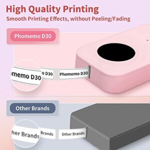 Phomemo Bluetooth Label Maker Machine with Tape, D30 Portable Pocket Labeler with Different Fonts for Jars, Rechargeable Inkless Handy Thermal Smart Label Maker Printer, Compatible with iOS & Android