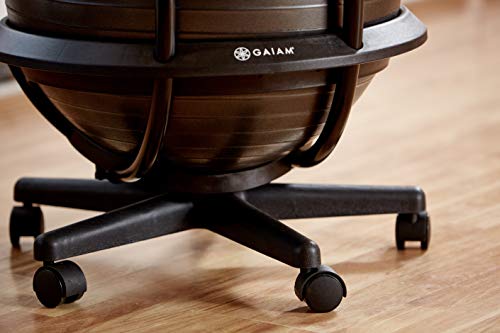 Gaiam Ultimate Balance Ball Chair - Premium Exercise Stability Yoga Ball Ergonomic Chair for Home and Office Desk with Reinforced Base, Air Pump, Exercise Guide, Black