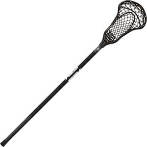 stx lacrosse crux 600 complete stick with crux mesh pocket, black