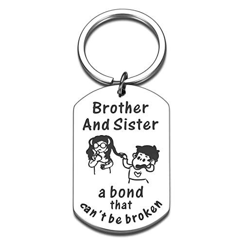 Brother Gifts from Sister Christmas Gifts for Brother Sister Keychain Teen Boys Stocking Stuffer Adult Funny Birthday Gifts Ideas Big Brother Little Sister in Law Brother to Sister Present Graduation