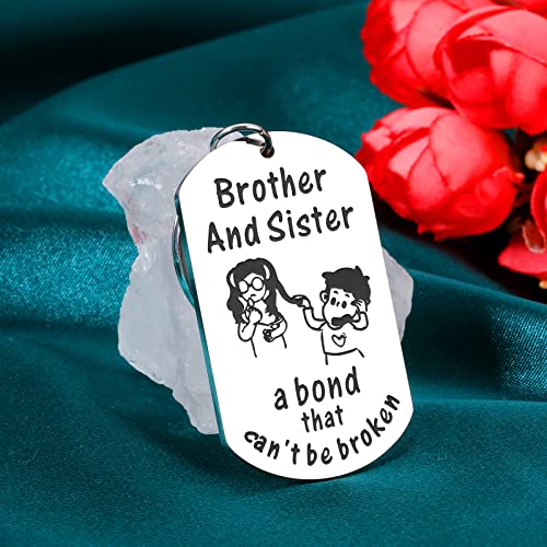 Brother Gifts from Sister Christmas Gifts for Brother Sister Keychain Teen Boys Stocking Stuffer Adult Funny Birthday Gifts Ideas Big Brother Little Sister in Law Brother to Sister Present Graduation