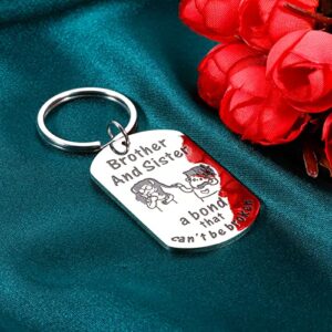 Brother Gifts from Sister Christmas Gifts for Brother Sister Keychain Teen Boys Stocking Stuffer Adult Funny Birthday Gifts Ideas Big Brother Little Sister in Law Brother to Sister Present Graduation