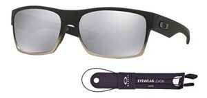 oakley twoface oo9189 918930 60m matte black/chrome iridium sunglasses for men+bundle accessory leash kit+ bundle with designer iwear care kit