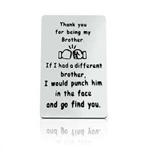 brother gift from sister brother engraved wallet card gift brother birthday card gift appreciation gift for big brother little brother step brother wedding retirement graduation gift family present