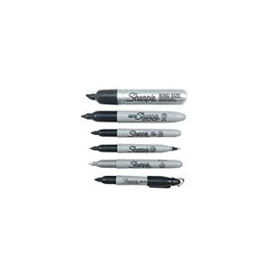 SHARPIE 33666Pp Super Permanent Markers Fine Point Black 6/Pack