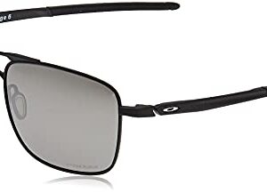 Oakley Men's OO6038 Gauge 6 Titanium Square Sunglasses, Powder Coal/Prizm Black, 57 mm