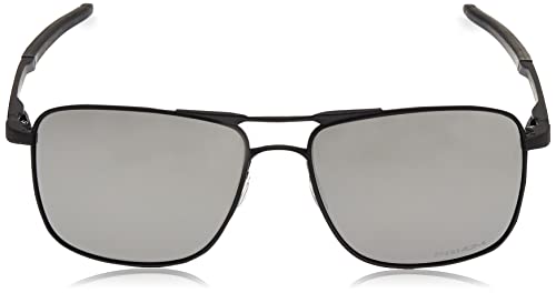 Oakley Men's OO6038 Gauge 6 Titanium Square Sunglasses, Powder Coal/Prizm Black, 57 mm