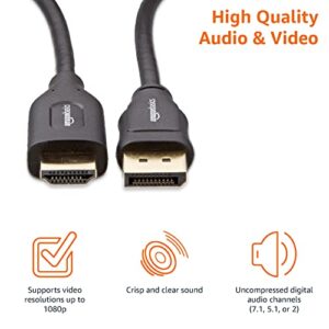 Amazon Basics Uni-Directional DisplayPort to HDMI Cable - 3 Feet, 5-Pack