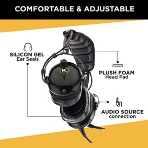 KORE AVIATION KA-1 General Aviation Headset for Pilots | Mono and Stereo Compatibility, Passive Noise Reduction, Noise Canceling Microphone, Gel Ear Seals, Adjustable Headband, Headset Bag