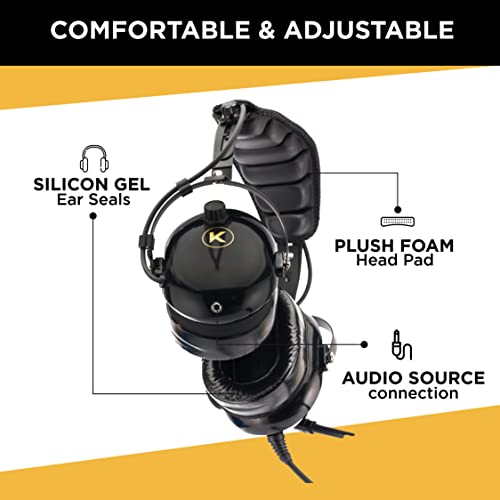 KORE AVIATION KA-1 General Aviation Headset for Pilots | Mono and Stereo Compatibility, Passive Noise Reduction, Noise Canceling Microphone, Gel Ear Seals, Adjustable Headband, Headset Bag