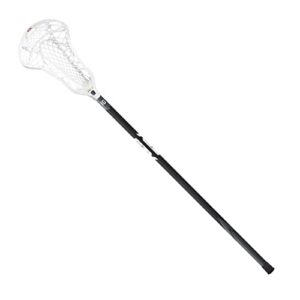 stx lacrosse crux pro complete stick with crux mesh 2.0 pocket and comp-10 handle, white