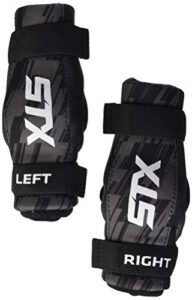 stx lacrosse stallion 75 arm pads, black, medium, pair