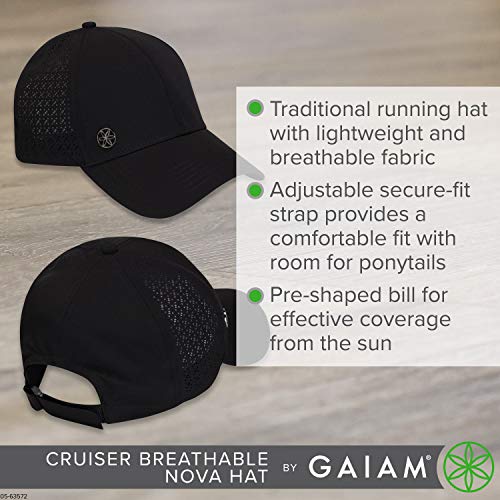 Gaiam Running Hat - Cruiser Nova Breathable,Black