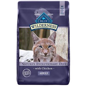 blue buffalo wilderness high protein, natural adult dry cat food, chicken 12-lb