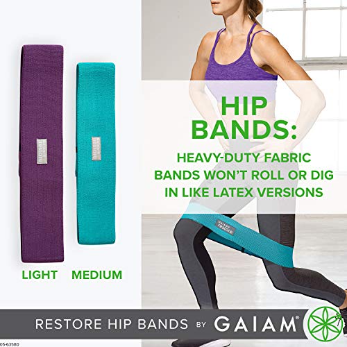 Gaiam Restore Booty Bands Resistance Loops Hip Band Circle, Set of 2 Elastic Glute Bands for Women & Men in Progressive Resistance for Legs, Butt, Thigh, Squats, Ankle, Exercise Guide Included