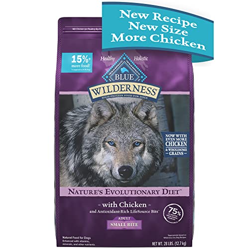 Blue Buffalo Wilderness High Protein Natural Small Breed Adult Dry Dog Food Plus Wholesome Grains, Chicken 28 lb Bag