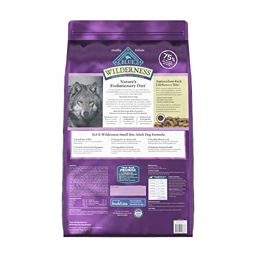 Blue Buffalo Wilderness High Protein Natural Small Breed Adult Dry Dog Food Plus Wholesome Grains, Chicken 28 lb Bag