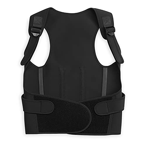 Gaiam Restore Total Support Posture Corrector for Men - Neoprene Back Straightener, Adjustable Straps, Compact Brace Support for Clavicle, Neck, Shoulder, Invisible Pain Relief – Large/X-Large