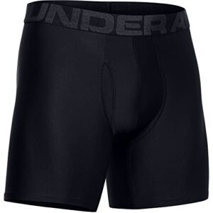 Under Armour Men's Tech 6-inch Boxerjock 2-Pack , Black (001)/Black , Large