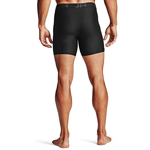 Under Armour Men's Tech 6-inch Boxerjock 2-Pack , Black (001)/Black , Large