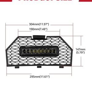 ATV Sportsman Front Mesh Grill With Light, A & UTV PRO Black Grille with LED Light Bar for 2017-2022 Polaris Sportsman XP 1000 SP 850 Accessories